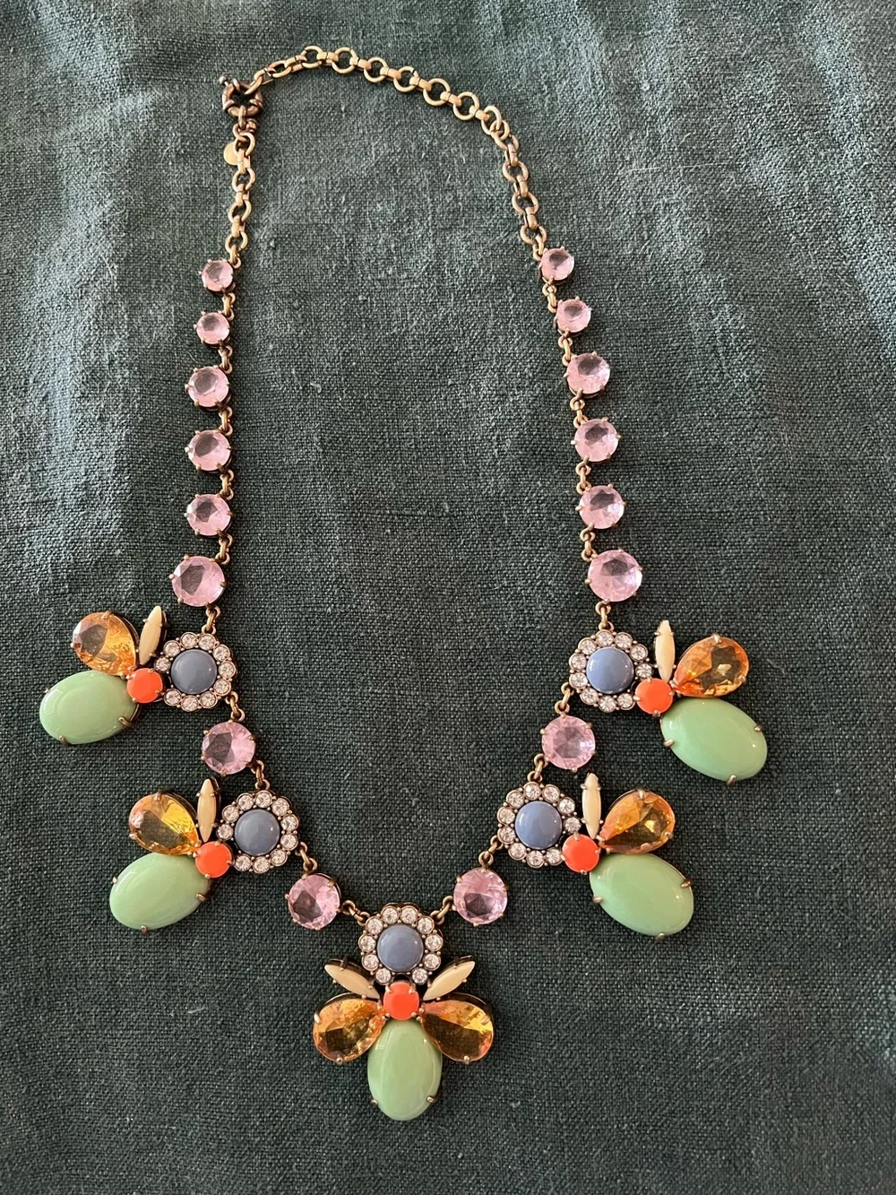 Vintage J.Crew Floral Bib Necklace